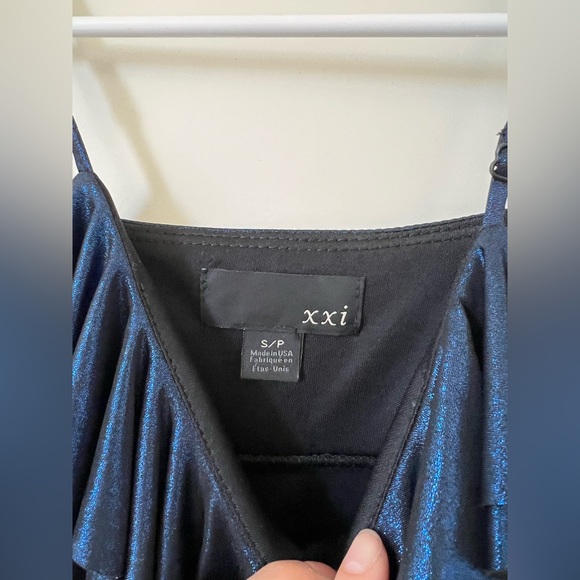 Blue Ruffled Spaghetti Strap Dress - Picture 4 of 5